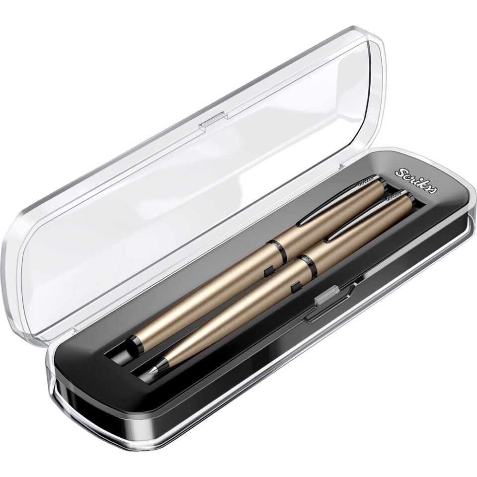 Scrikss 78Ms Dolma Tükenmez Kalem Takım Saten Gri