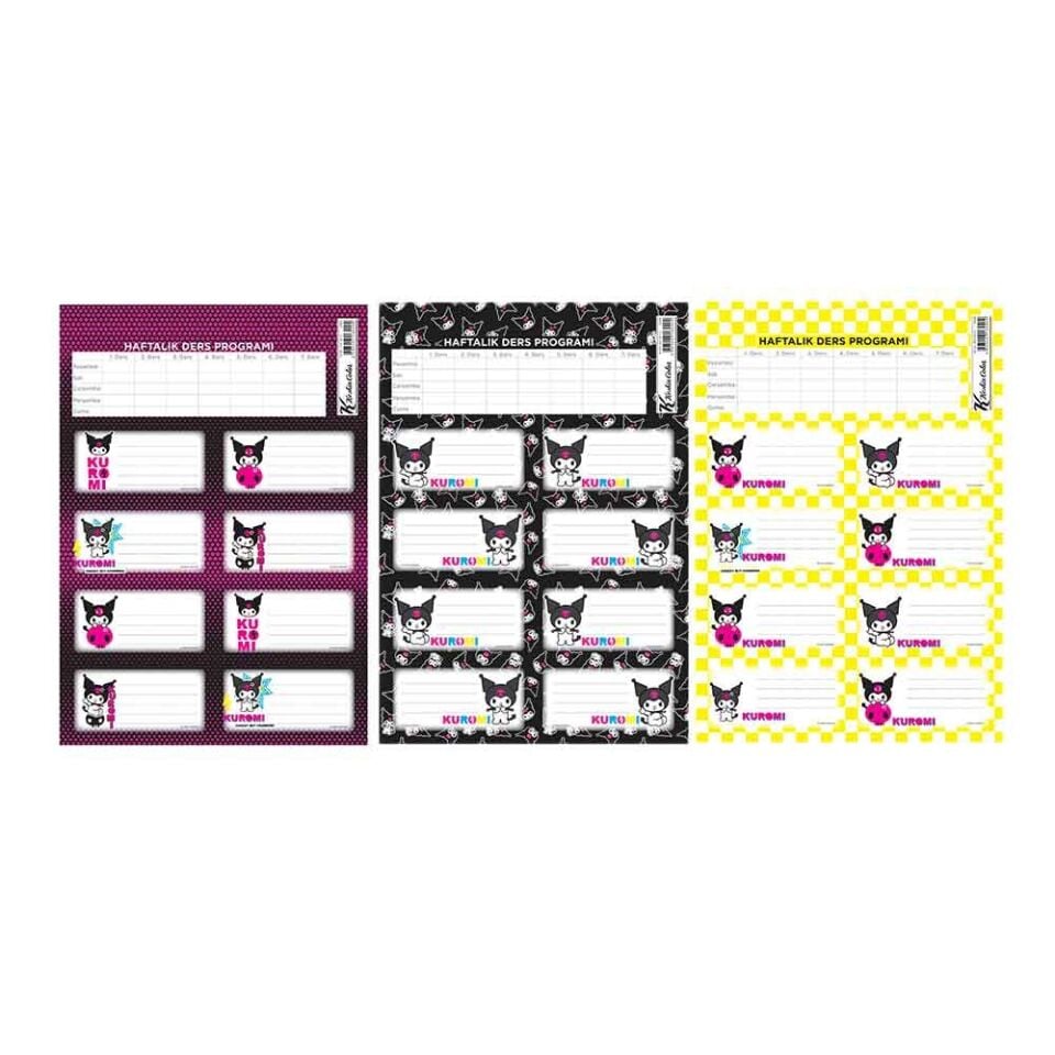 Keskin Kuromi Ders Programı 3 Lü Etiket