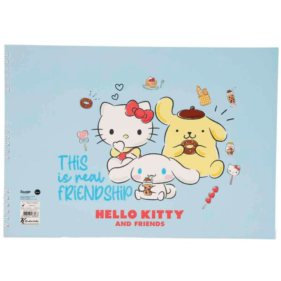 Keskin Hello Kitty And Friens 25x35 Spiralli Resim Defteri 15 Yaprak