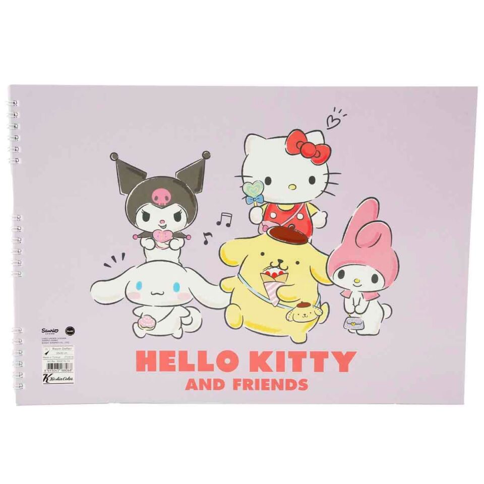 Keskin Hello Kitty And Friens 25x35 Spiralli Resim Defteri 15 Yaprak
