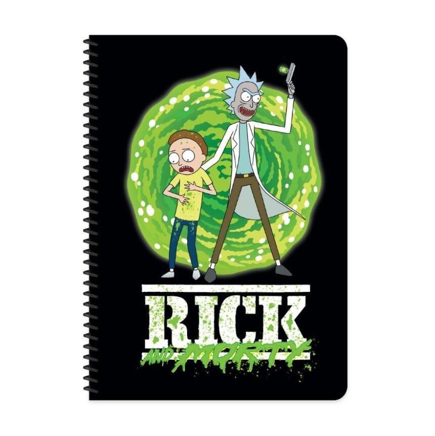 Keskin Rick And Morty A4 80 Yaprak Çizgili Spiralli Karton Kapak Defter