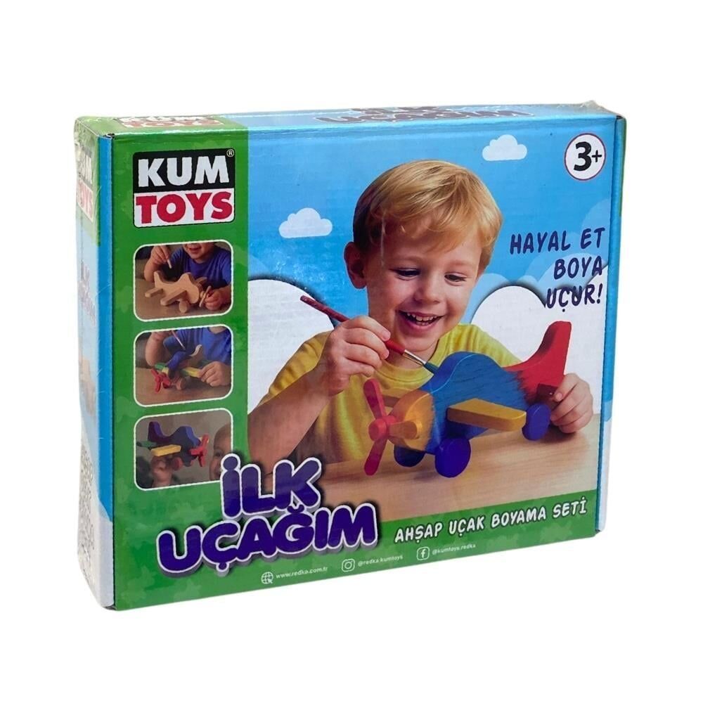 Kumtoys İlk Uçağım Ahşap Boyama Seti
