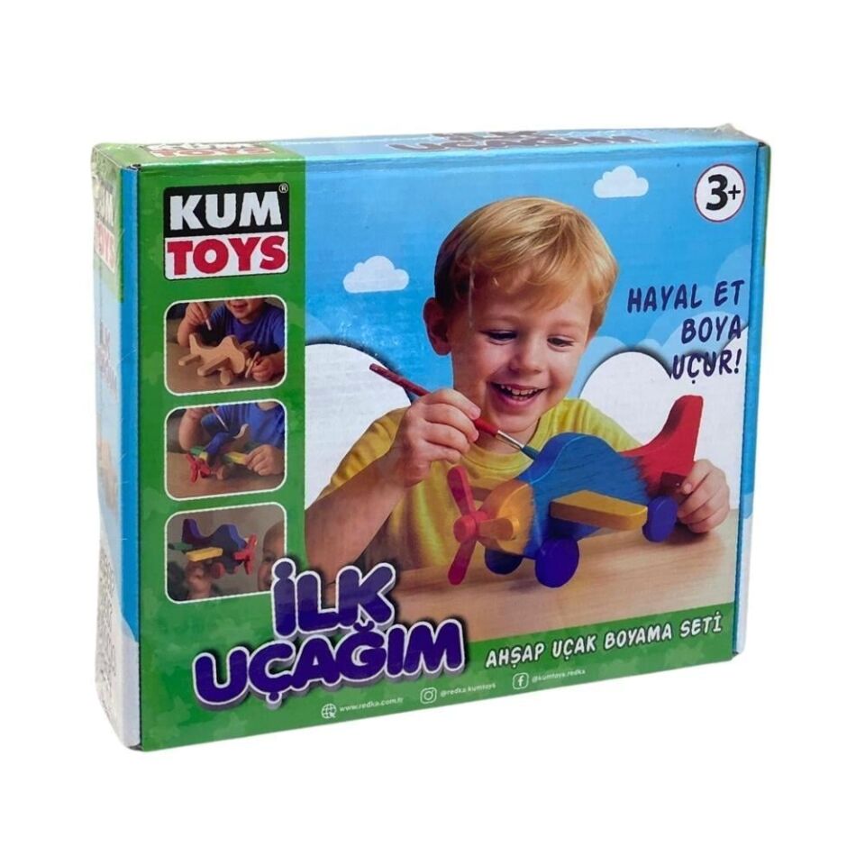 Kumtoys İlk Uçağım Ahşap Boyama Seti