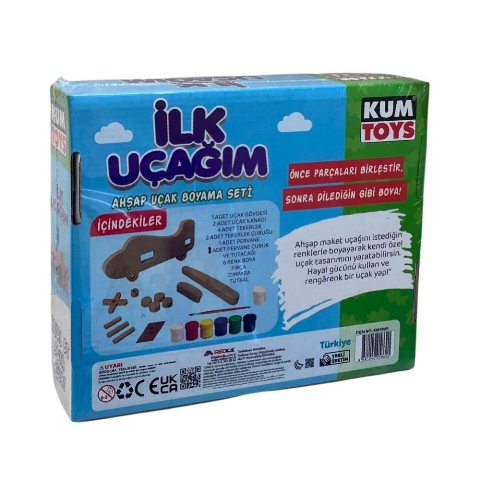 Kumtoys İlk Uçağım Ahşap Boyama Seti