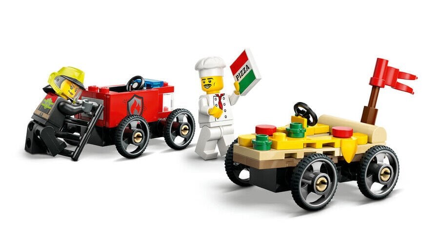 Lego City Pizza İtfaiye Ve Yarış Arabası 