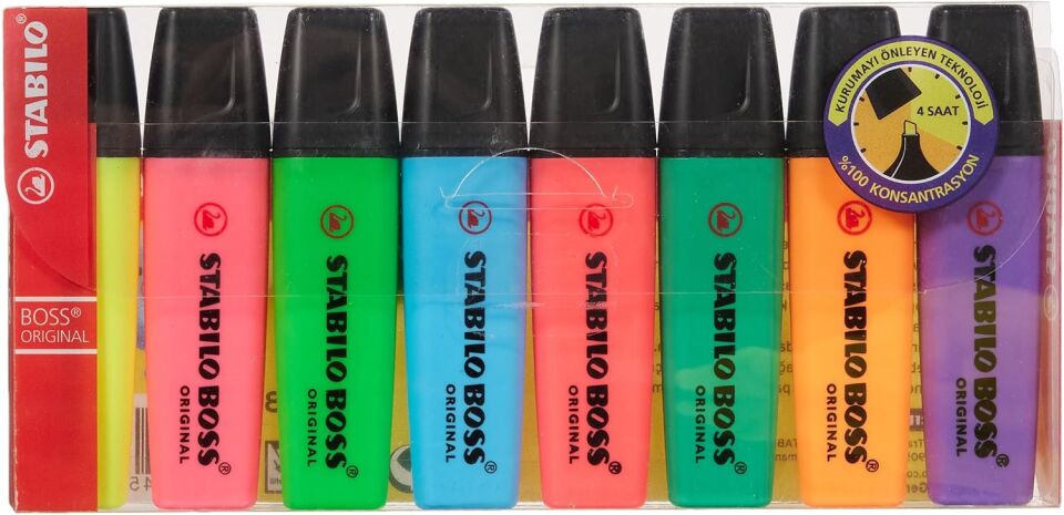 Stabilo Boss Original 8 Li Paket