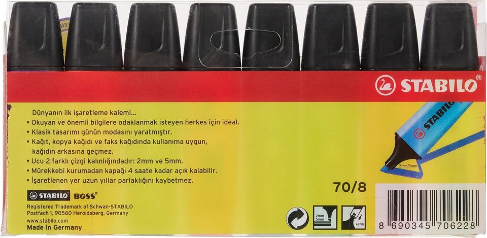 Stabilo Boss Original 8 Li Paket