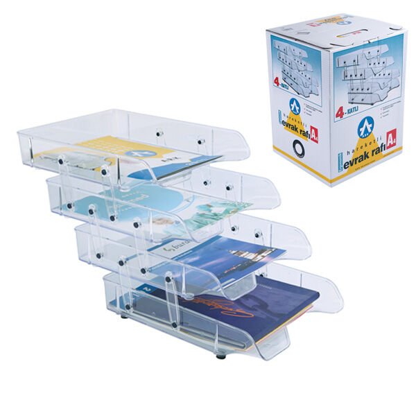 Ark Hareketli Evrak Rafı 4 Lü