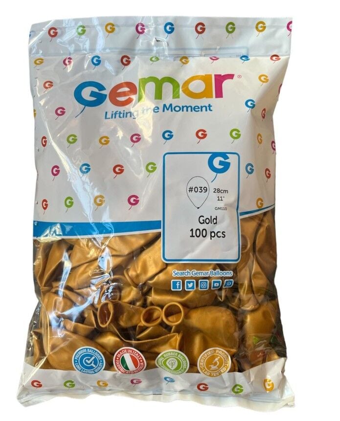 Gemar Balon Metalik Altın 11'' 100 Lü Paket