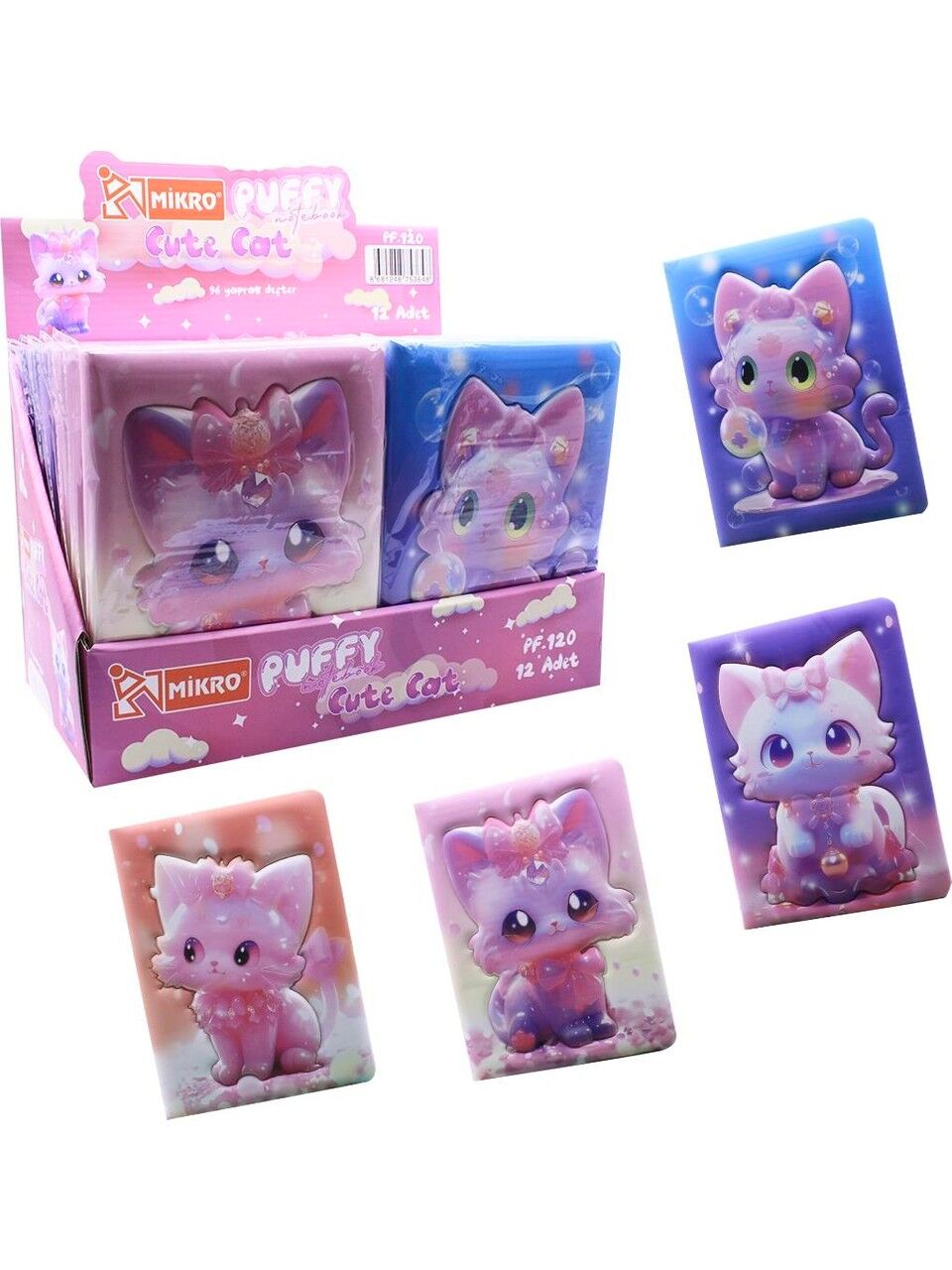 Mikro Pf-120 Puffy Cute Cat Not Defteri
