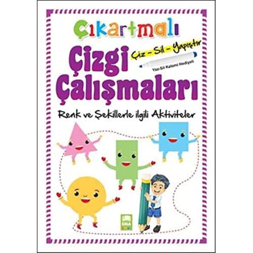 Ema Çocuk Çıkartmalı Çizgi Çalışması Renk Şekil