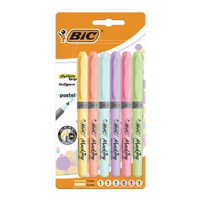 Bic Marking Highlighter Grip Pastel 6 Lı Blister