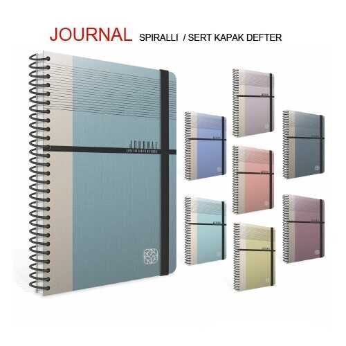 Gıpta Journal Spiralli Sert Kapak Defter 17X24 120 Yaprak Kareli