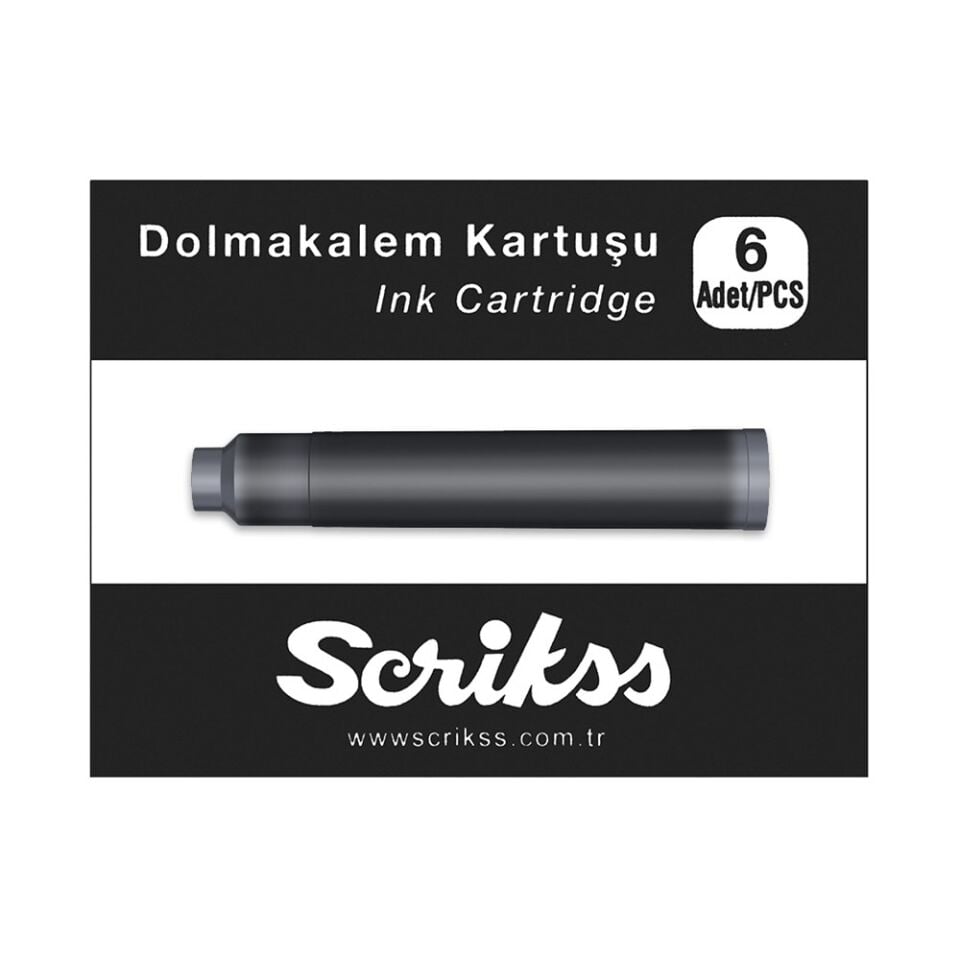 Scrikss Dolmakalem Kartuşu Siyah 6 Lı Paket