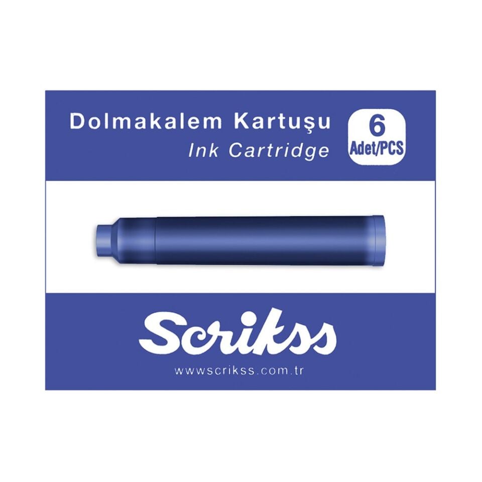 Scrikss Dolmakalem Kartuşu Mavi 6 Lı Paket