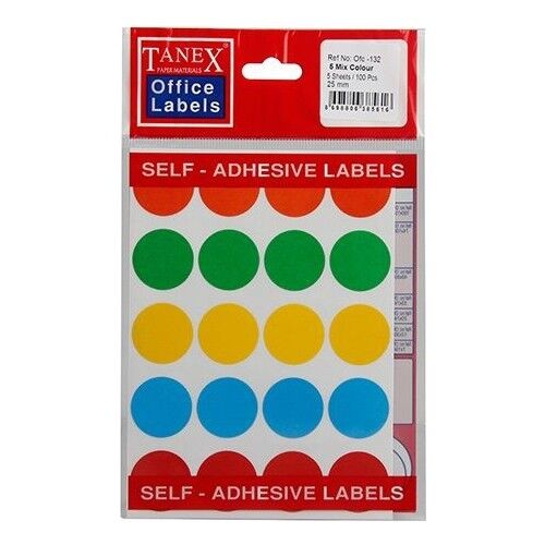 Tanex Ofc-132 Mix Color Ofis Etiketi 25 Mm