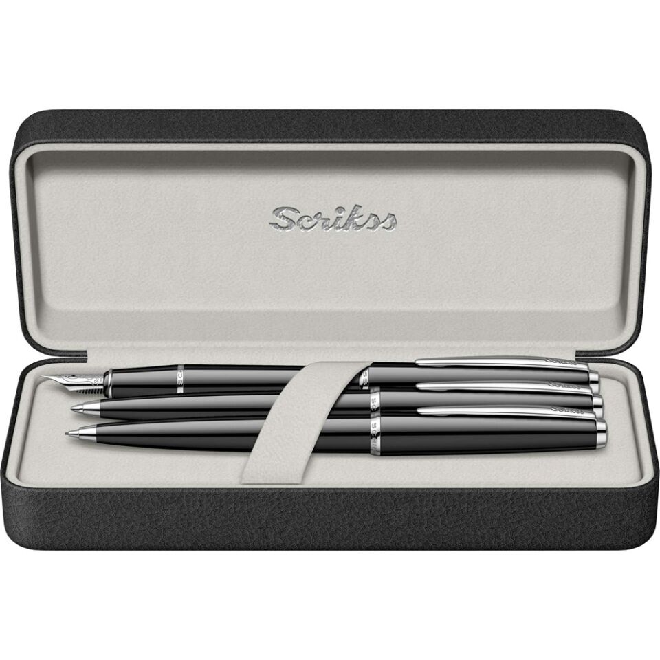 Scrikss 33 Dolmakalem - Tükenmez Kalem - Versatil 3 Lü Set Siyah
