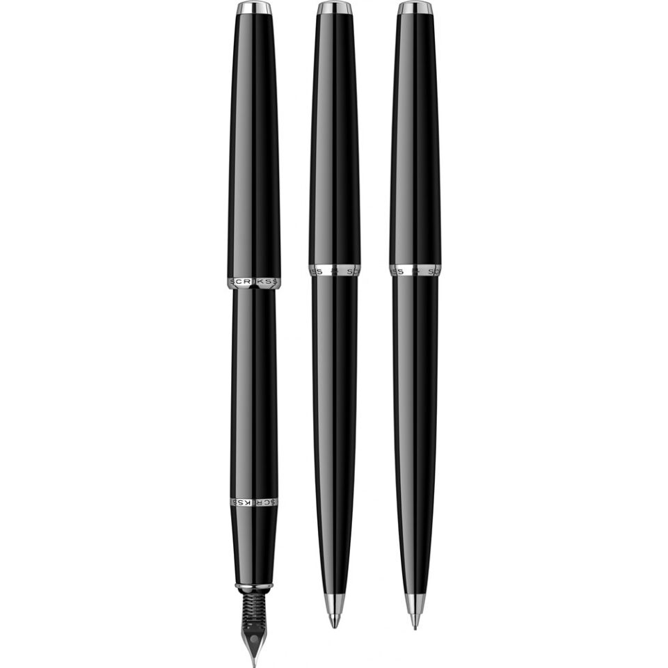 Scrikss 33 Dolmakalem - Tükenmez Kalem - Versatil 3 Lü Set Siyah