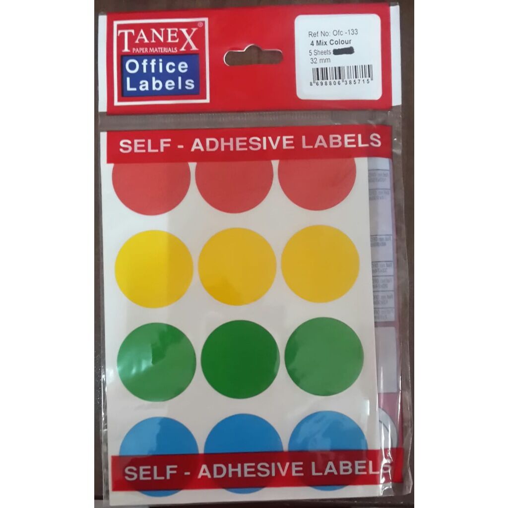 Tanex Ofc-133 Mix Color Ofis Etiketi 32 Mm
