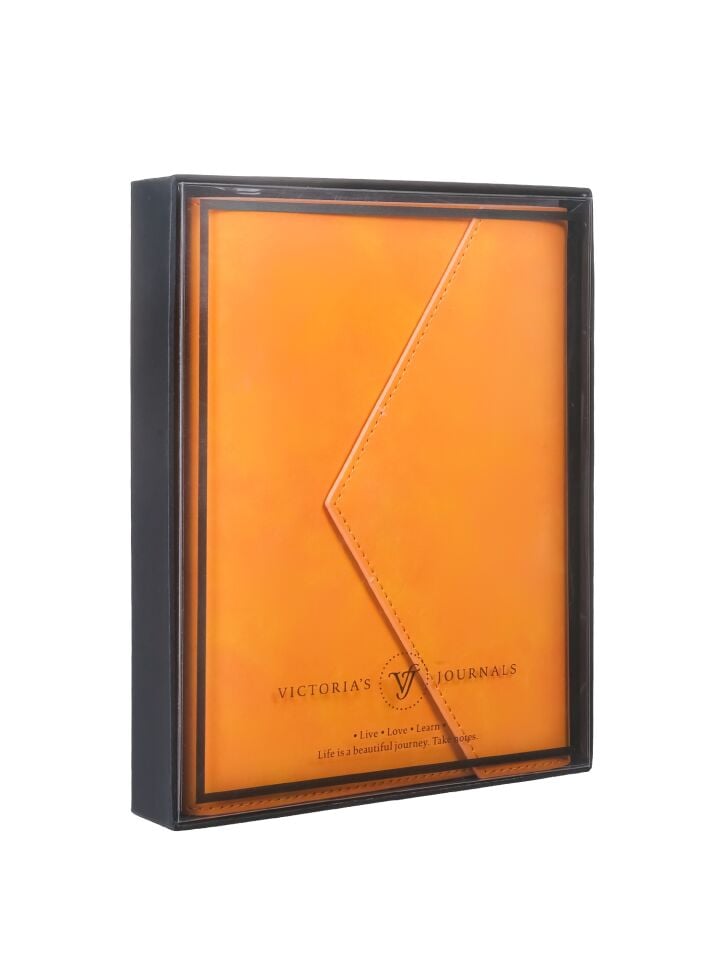 Victoria'S Journals Muse Vegan Deri Organizer Defter A5 Değişebilen İç 120 Gr 96 Yaprak Kutulu Turuncu