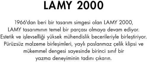 Lamy 2000 Dolma Kalem Çelik Gövde 14K Altın M Uç