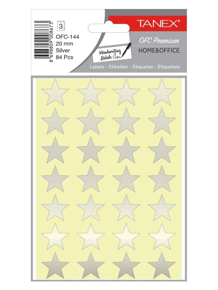 Tanex Ofc-144 20 Mm Sılver Yıldız Etiket