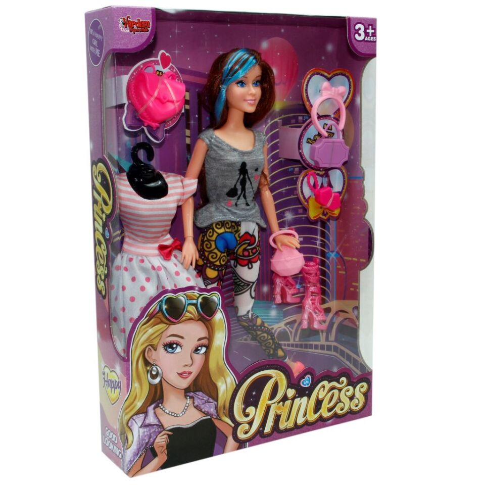 Vardem Kutulu Yedek Elbiseli Moda Barbie