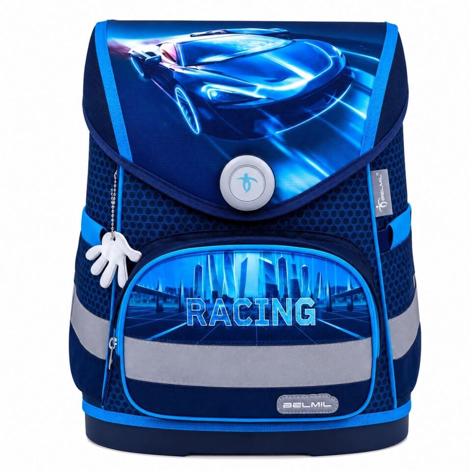 Belmil Racing Blue Neon Ortopedik Mıknatıslı Okul Çantası     