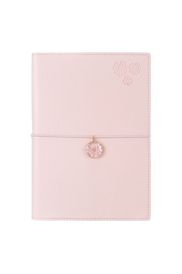 Victoria'S Journals Charm Çiçek Defter A5 96 Yaprak 100 Gr Ivory Noktalı Pembe