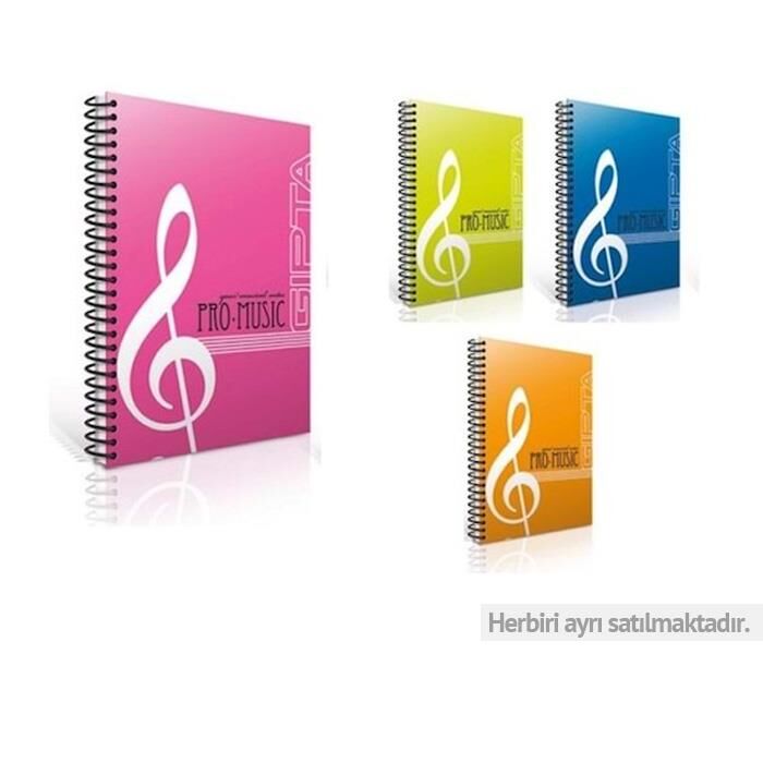 Gıpta Spiralli Pp Kapak Müzik Defter A4 60 Yp Sol Anahtarsız