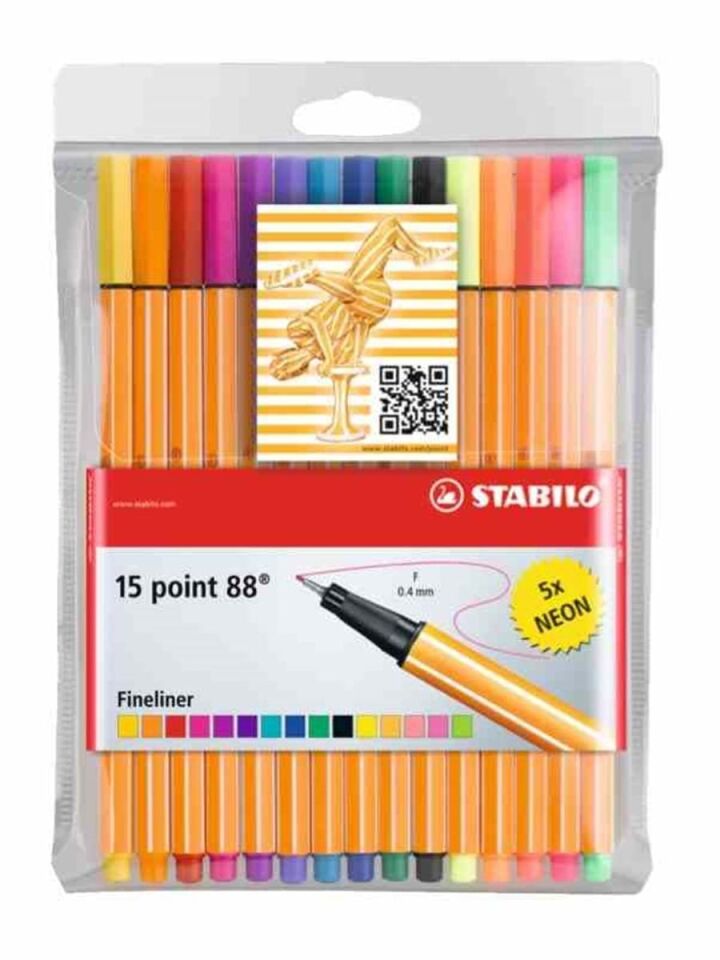 Stabilo Point 88 10+5 Floresan Renk Askılı Paket