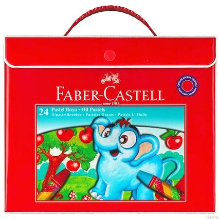 Faber-Castell Plastik Çantalı Tutuculu Pastel Boya 24 Renk