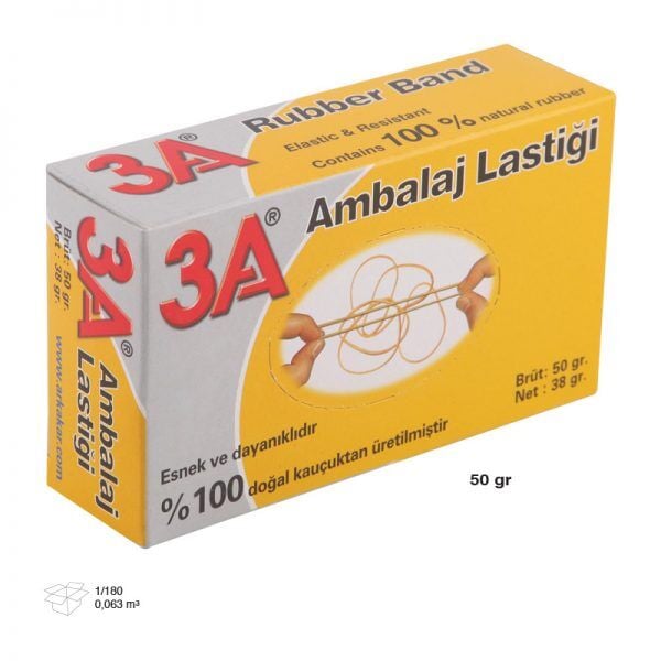 3A Ambalaj Lastiği 50 Gr Karton Kutulu