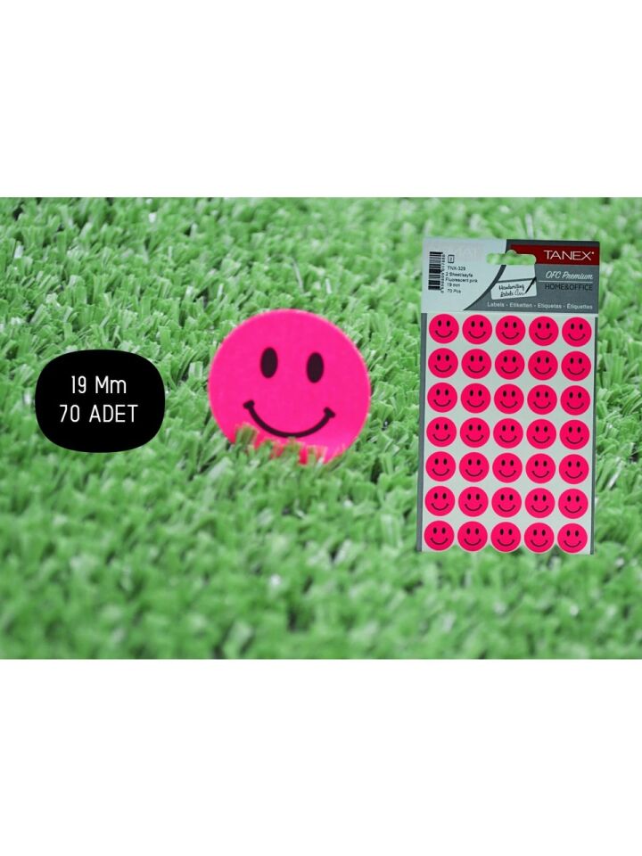 Tanex Tnx-329 19 Mm Flo Pembe Gülen Yüz Etiket