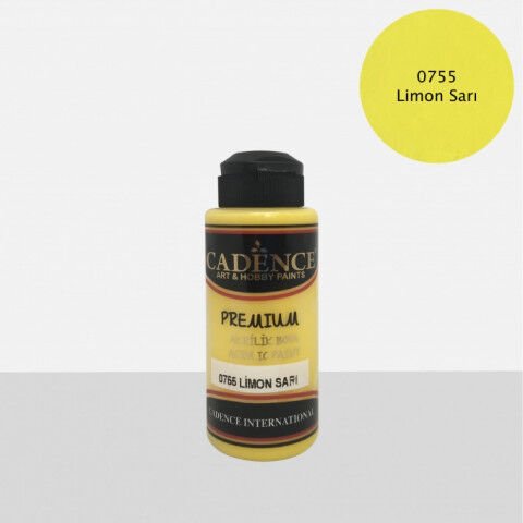 Cadence Premium Akrilik Boya 0755 Limon Sarı 120 Ml