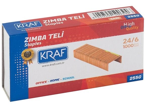 Kraf Zımba Teli 24/6 Sarı 1000 Li 255G