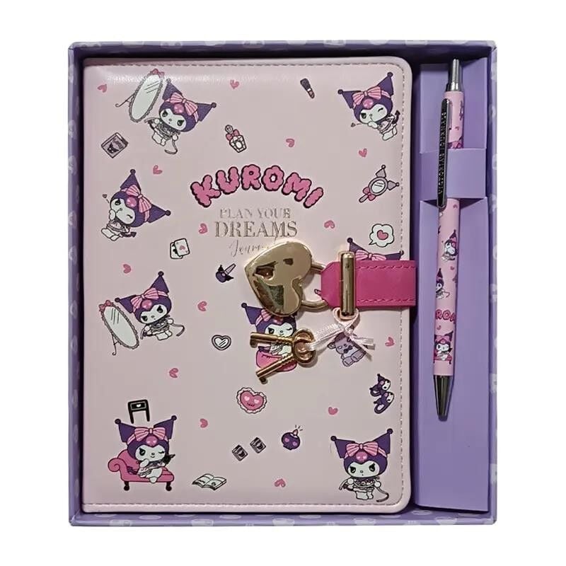 Victorias Journals Kuromi Hush Hush Kilitli Defter Ve Tükenmez Kalem Kutulu Set 80 Gr 160 Yaprak Çizgili
