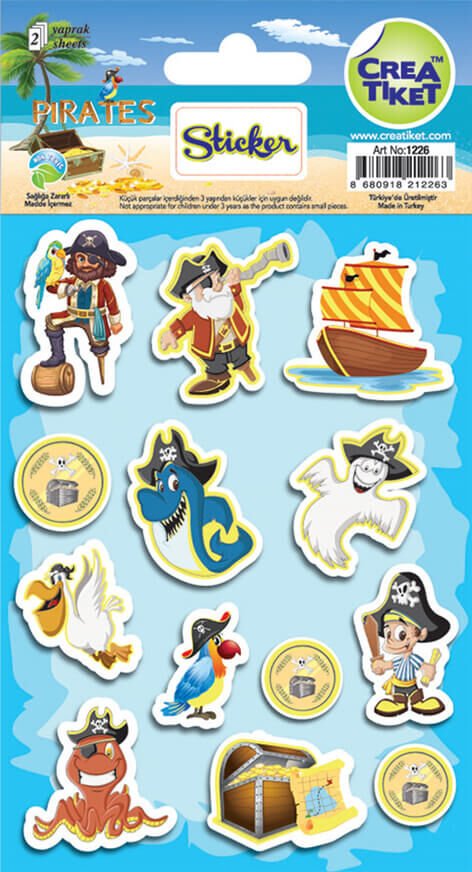 Crea Etiket Yaldızlı Çıkartma - Korsan