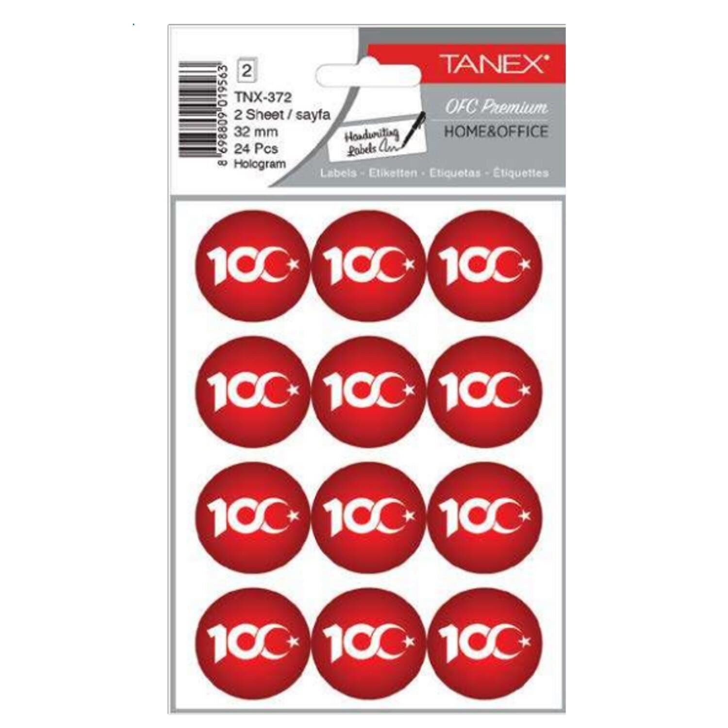 Tanex Tnx-372 32 Mm 100. Yıl Logolu Hologram Etikei