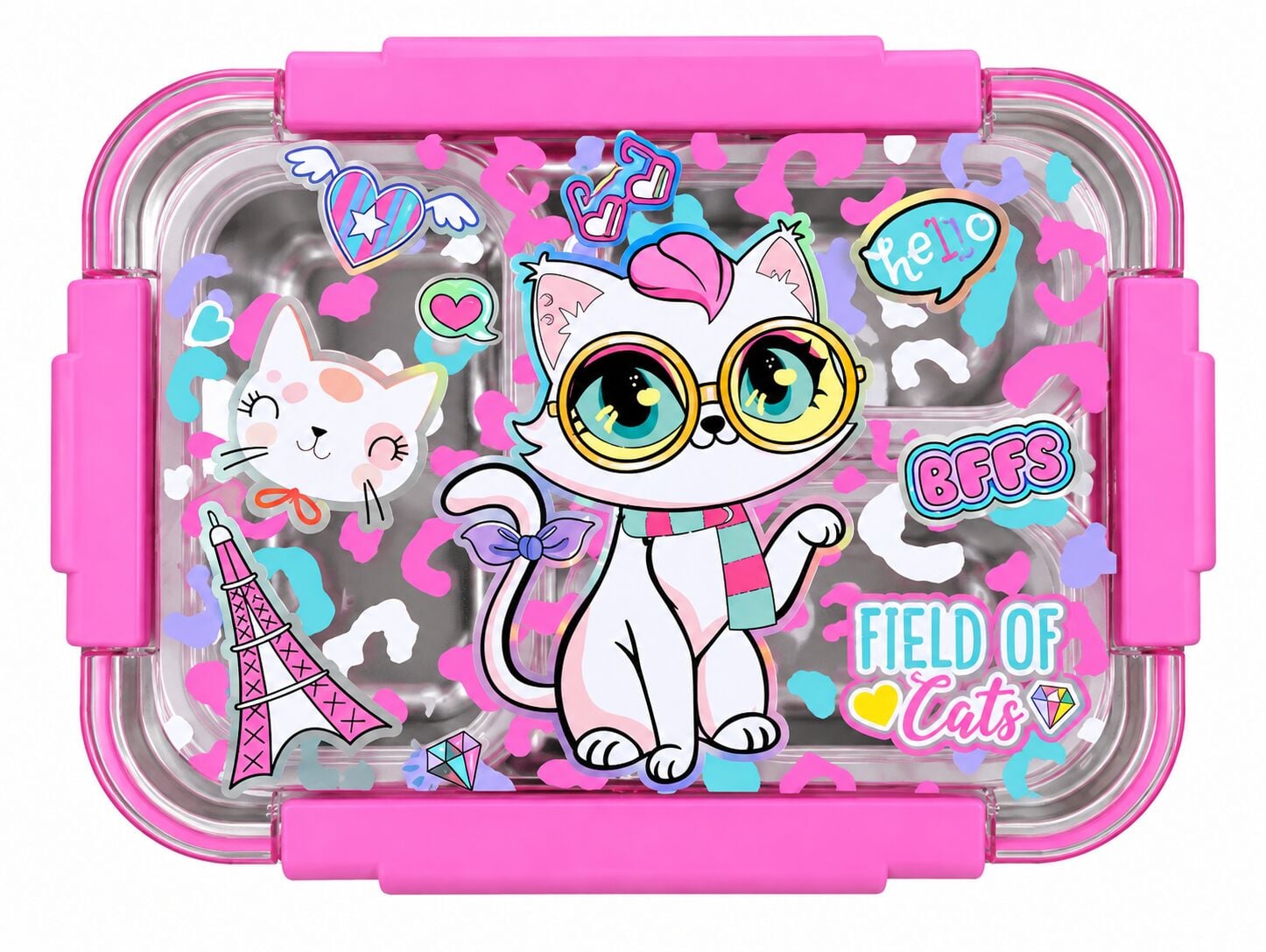 Dreamvest Gözlüklü Kedi Çelik Beslenme Kabı 710 Ml