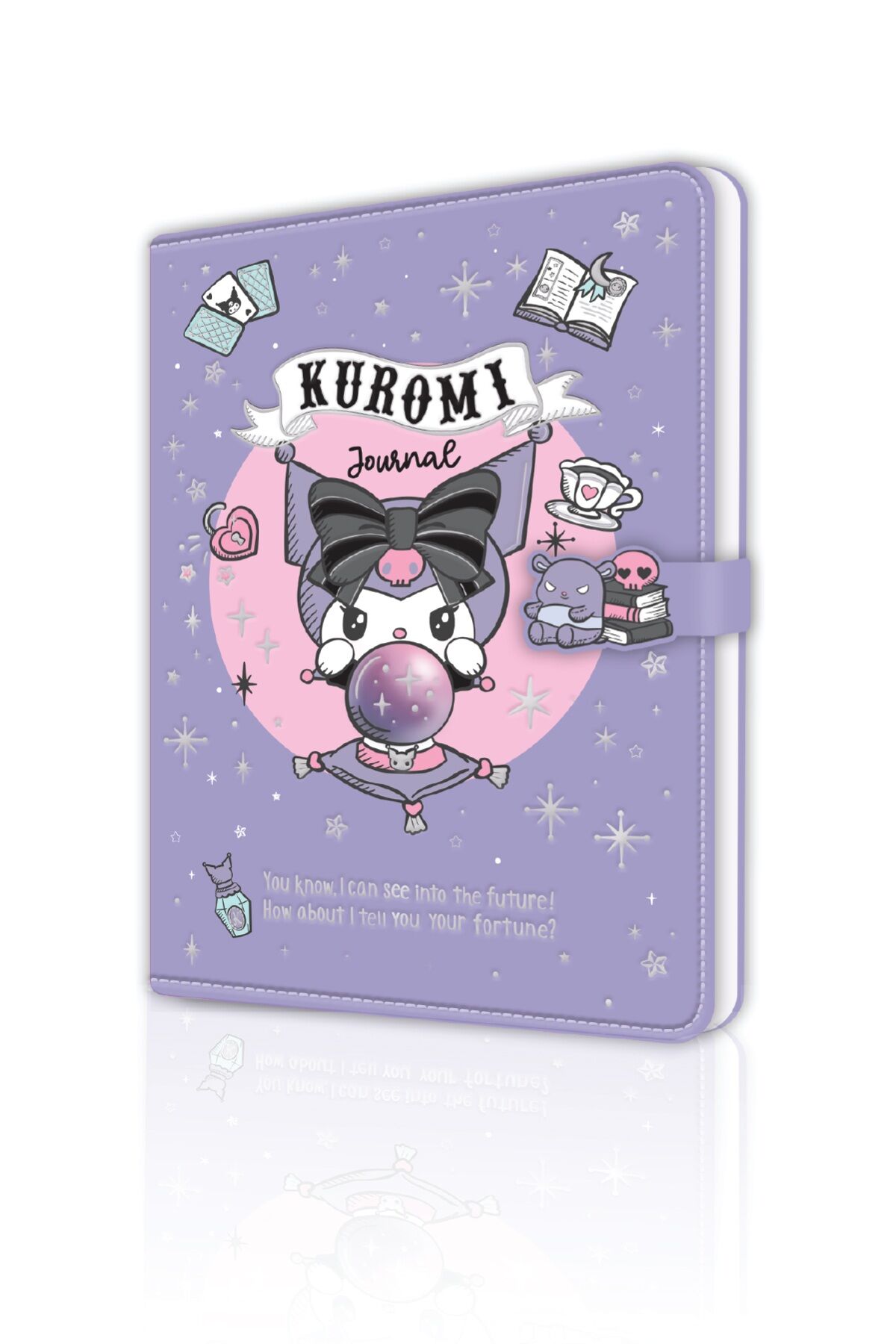 Victorias Journals Kuromi Vegan Deri Mıknatıslı Günlük 13x18 Cm 224 Yaprak Defter