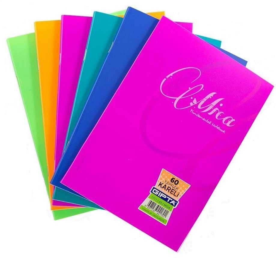 Gıpta Mıca Tel Dikişli Pp Kapak Defter A5 60 Yp Kareli