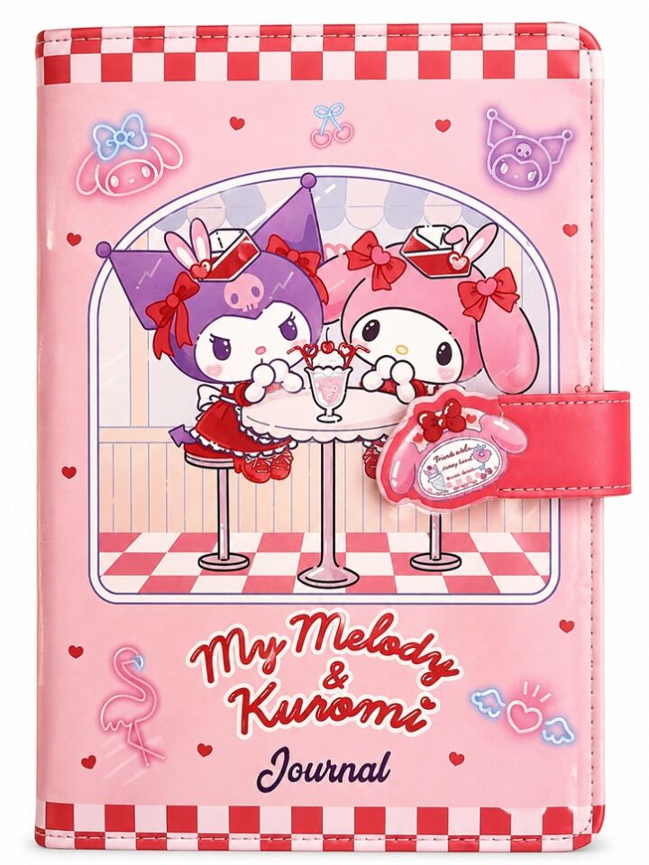 Victorias Journals Kuromi Melody Deri Mıknatıslı Günlük 13x18 Cm 224 Yaprak Defter