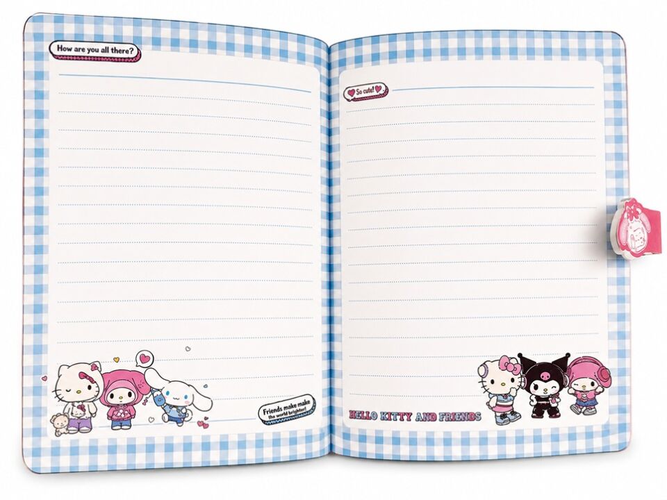 Victorias Journals Kuromi Melody Deri Mıknatıslı Günlük 13x18 Cm 224 Yaprak Defter