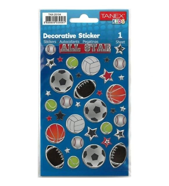 Tanex Tnx-25154 Spor Top Türleri Serisi Etiketi