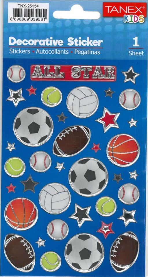 Tanex Tnx-25154 Spor Top Türleri Serisi Etiketi