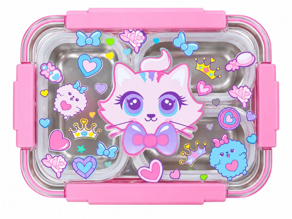 Dreamvest Süslü Kedi Çelik Beslenme Kabı 710 Ml