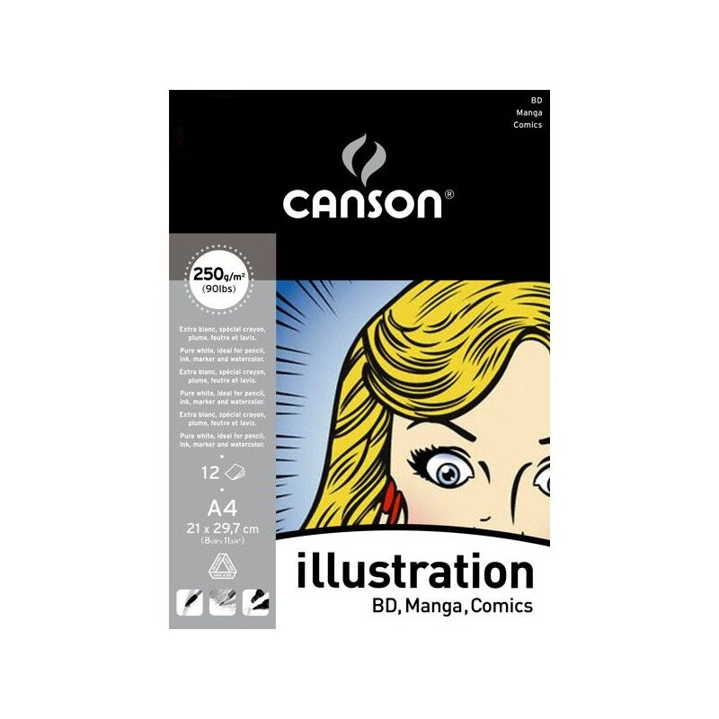 Canson Pad Cancomic & Manga 12 Sayfa A4 250 Gr İllüstrasyon Blok