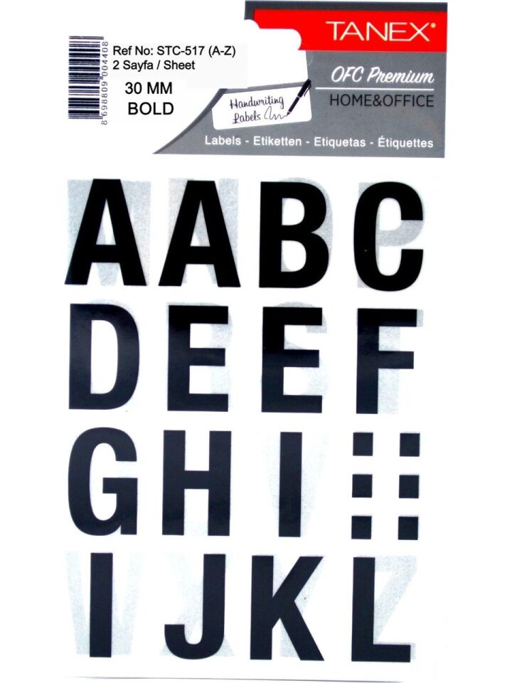 Tanex Stc51702 Stc-517 Harf Etiketi 30 Mm Bold