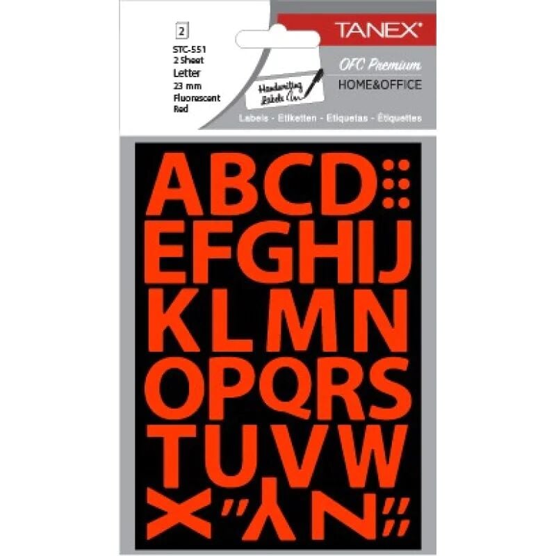 Tanex Stc-551 23 Mm Flo Kırmızı Harf Etiketi